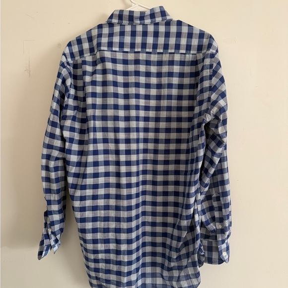 Luciano Barbera Navy and Light Blue Plaid Shirt - Picture 4 of 5